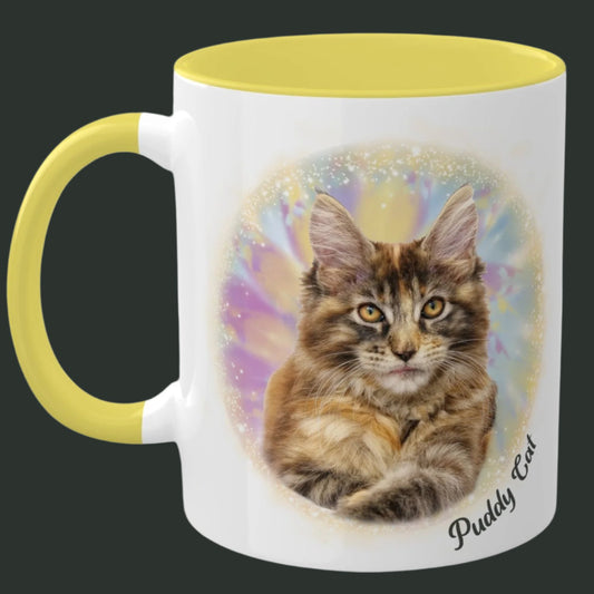 Pastel Tie Dye Pet Photo and Name Mug