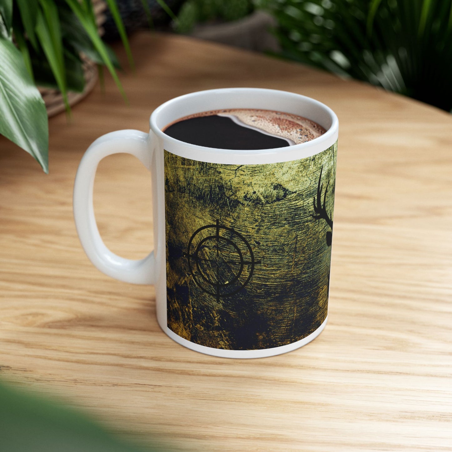 Deer Hunting Forest Green, Ceramic Mug, 11oz, 15oz