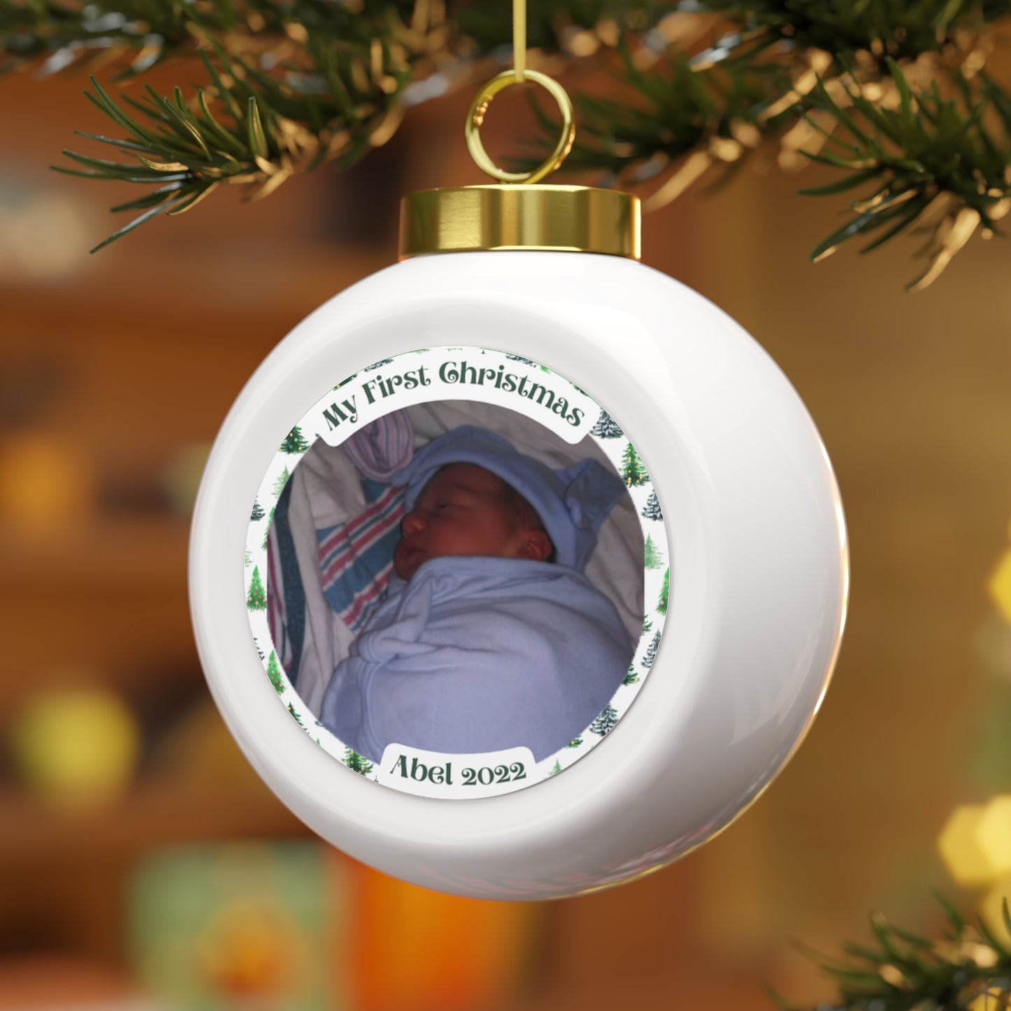 First Christmas, Child's, Customized Photo and Name