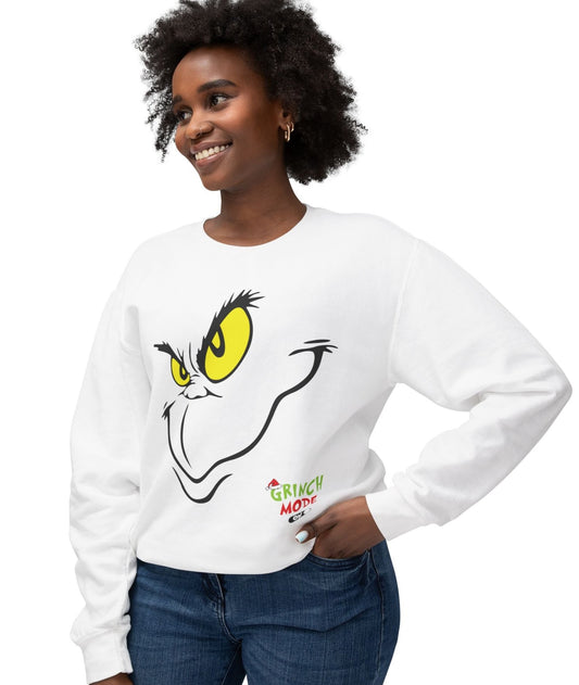 Grinchie Mode Turned "ON" along with Smirky Smile, Cute & Colorful, Unisex, Gildan Cotton/Polyester Sweatshirt