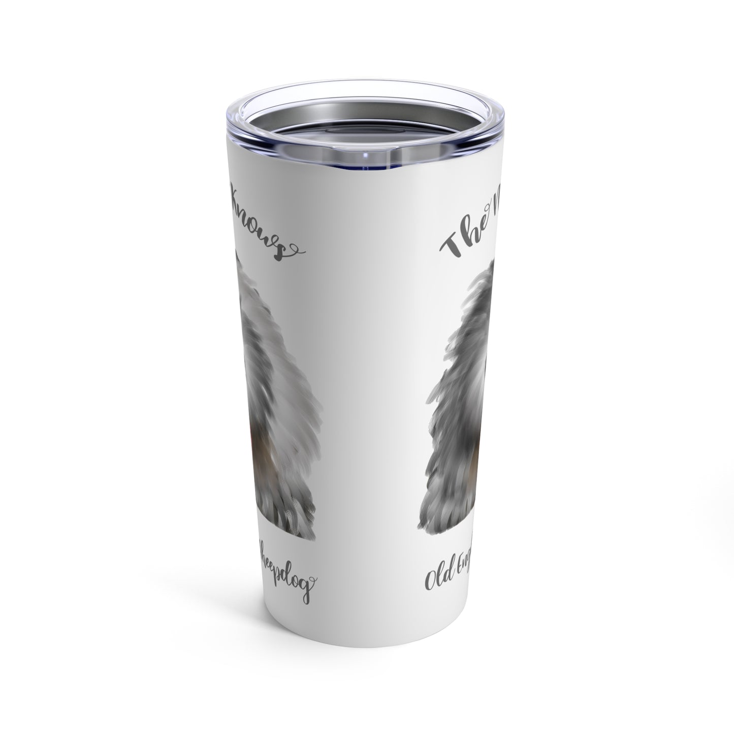 Travel Tumbler with Old English Sheepdog