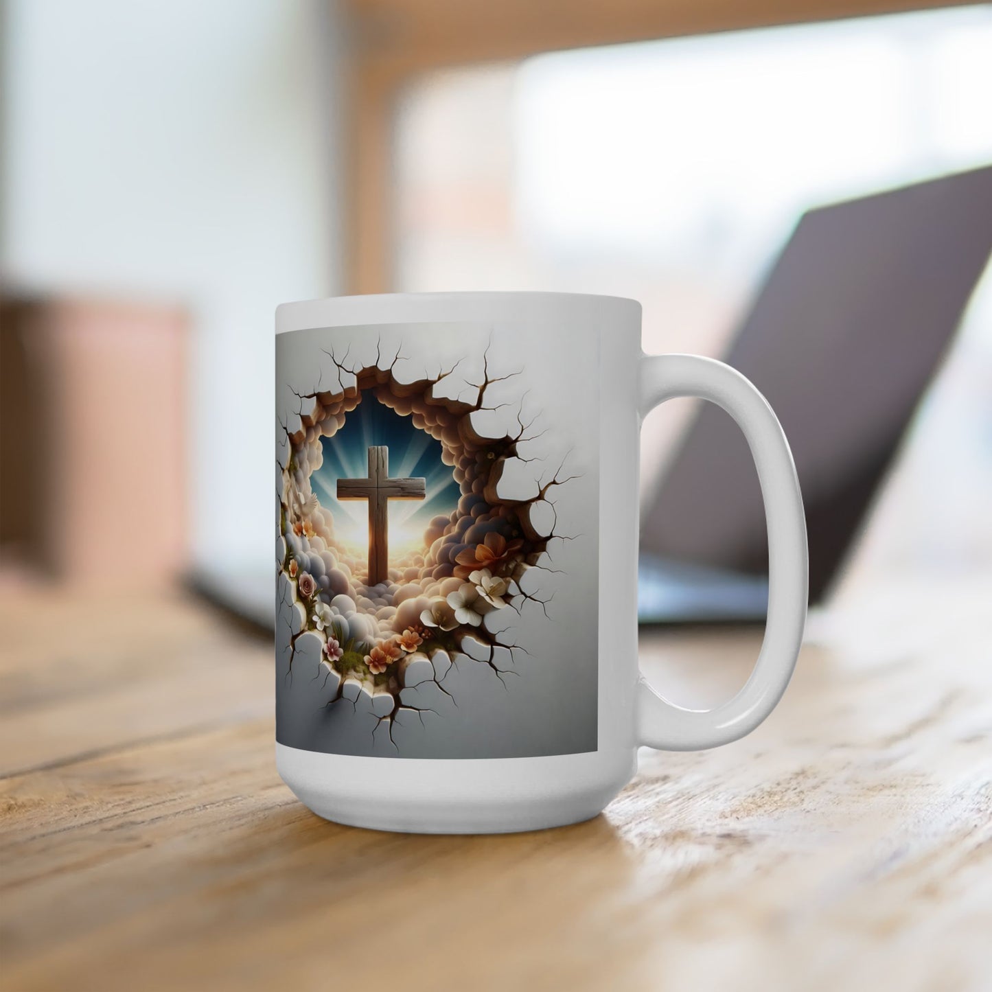 The Cross in Heavenly Clouds, Ceramic Mug, 11oz, 15oz