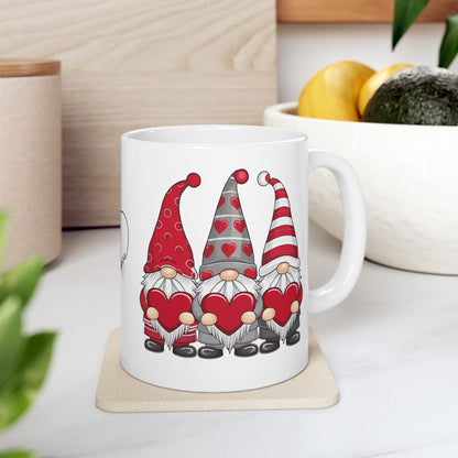 Valentine Gnome Ceramic Mug — 'Love' Heart Coffee Cup (11oz & 15oz)
