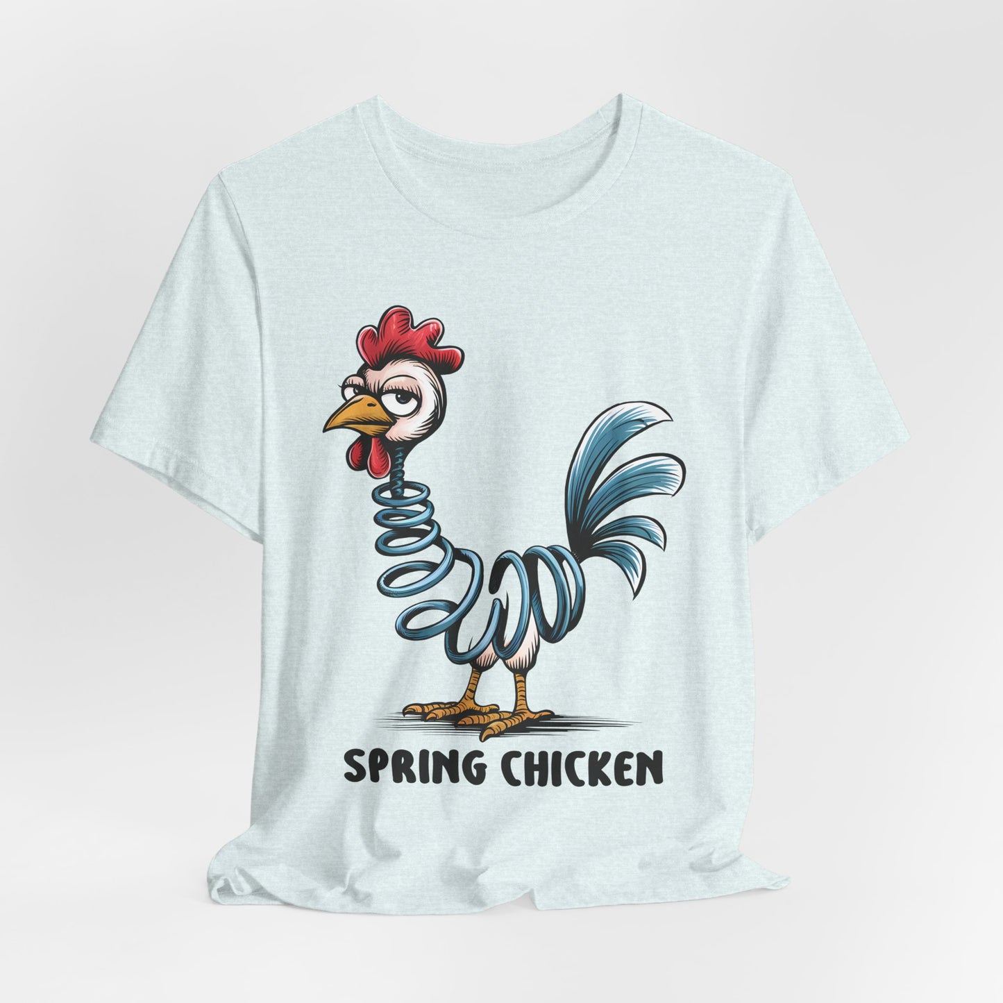 Spring Chicken T‑Shirt — Funny Cartoon Rooster Tee