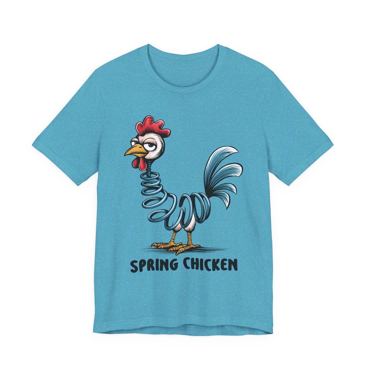 Spring Chicken T‑Shirt — Funny Cartoon Rooster Tee