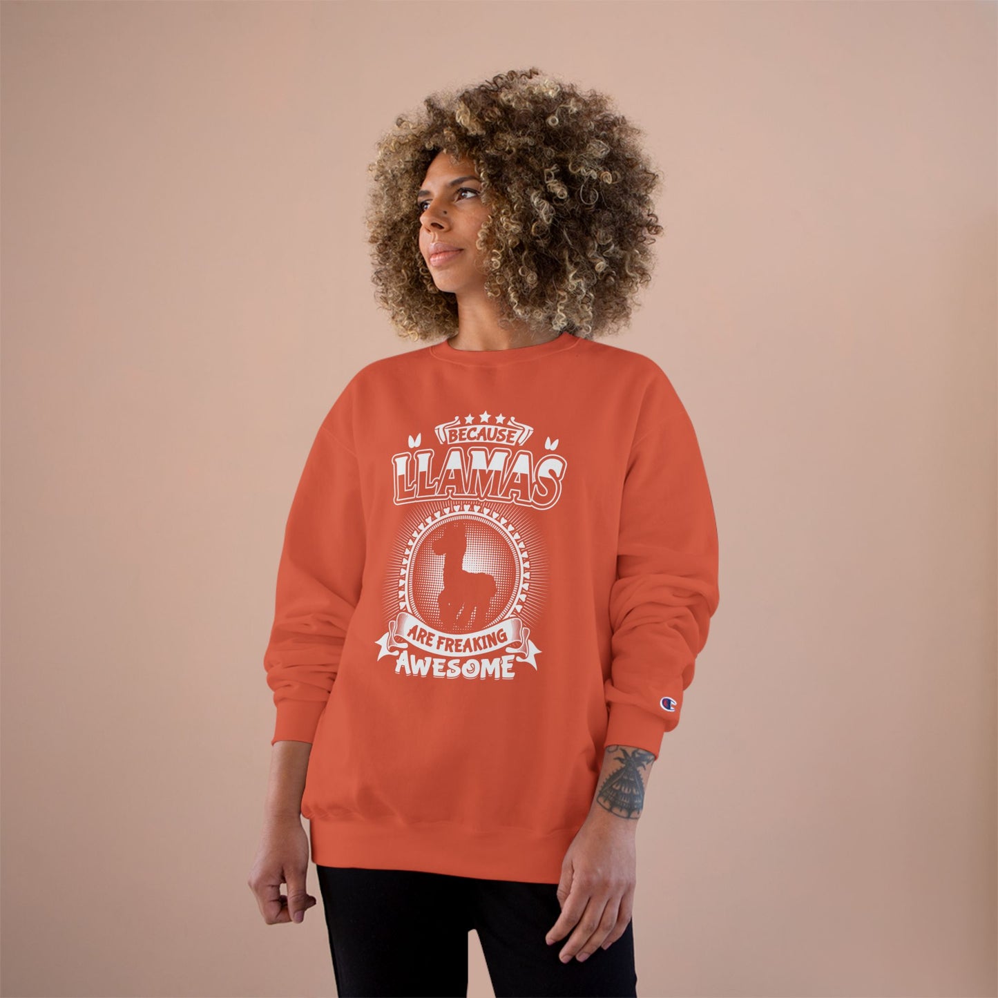 Llama Are Freaking Awesome  — Llama Long Sleeve Champion Crewneck Top