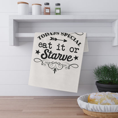 Kitchen Towel, Tea Towels, Funny Dish Towels, Eat or Starve