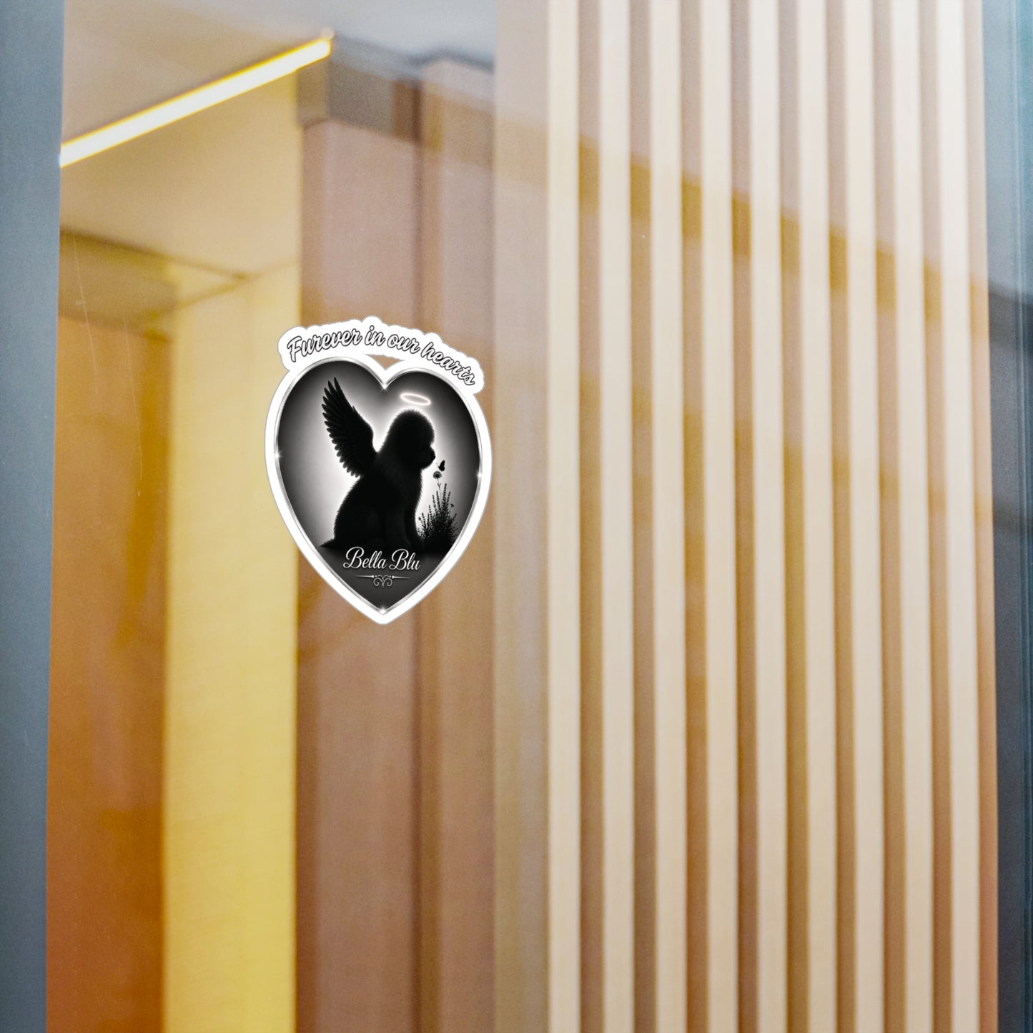Old English Sheepdog Memorial Angel Heart Decal — (Personalizable)