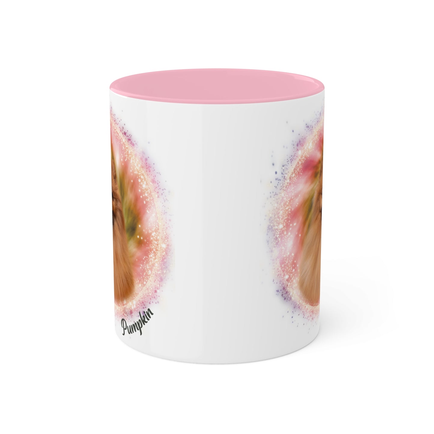 Warm Swirl Tie Dye Pet Photo and Name Mug