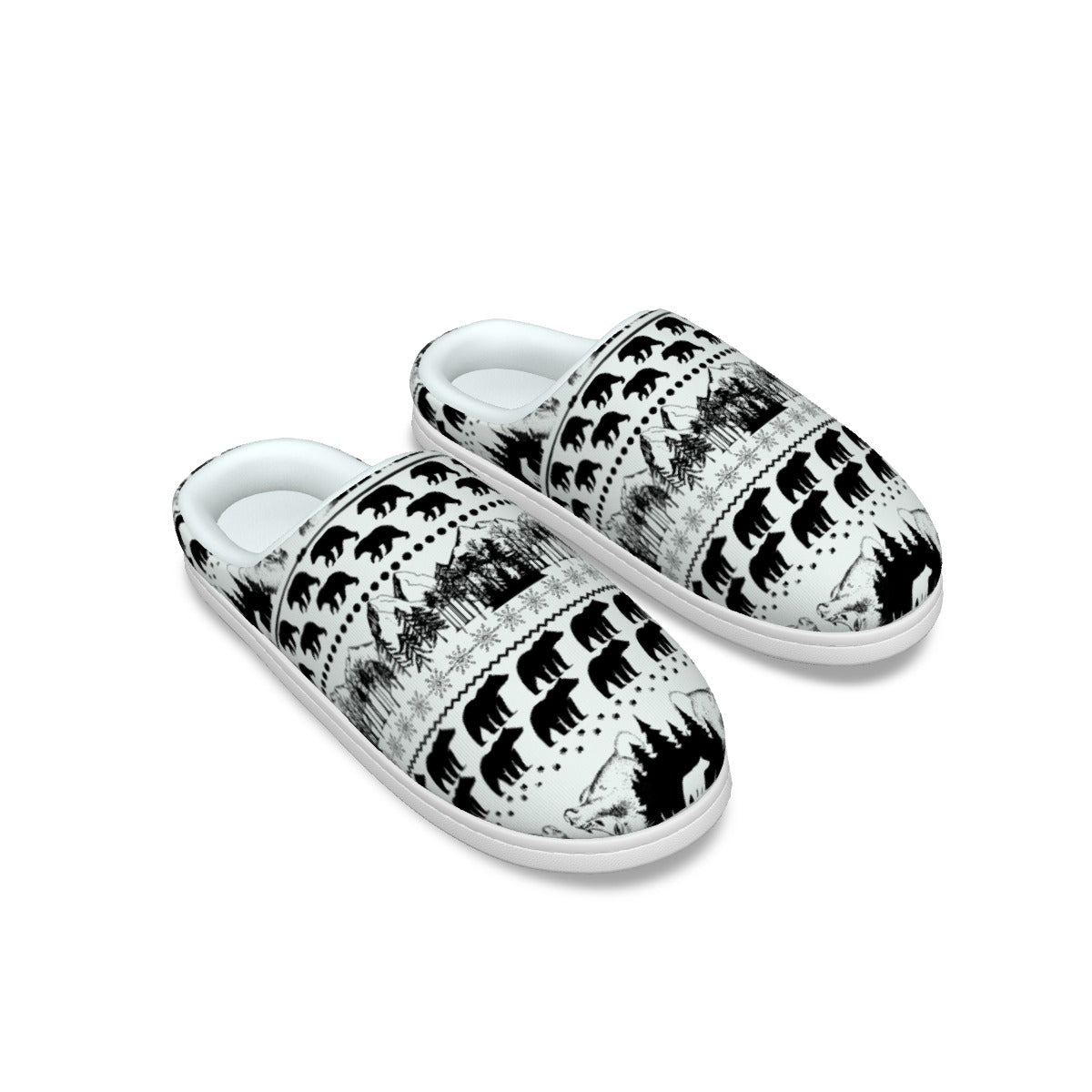 Slippers, Bears, Women's, Animal Collection, Black and White