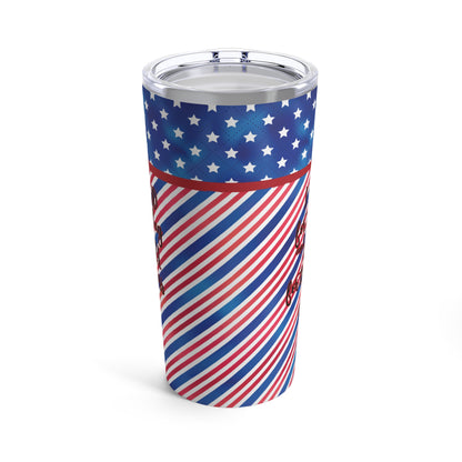 American Flag Insulated Stainless Steel Tumbler, Stand for Flag Kneel for Cross, 20oz Tumbler