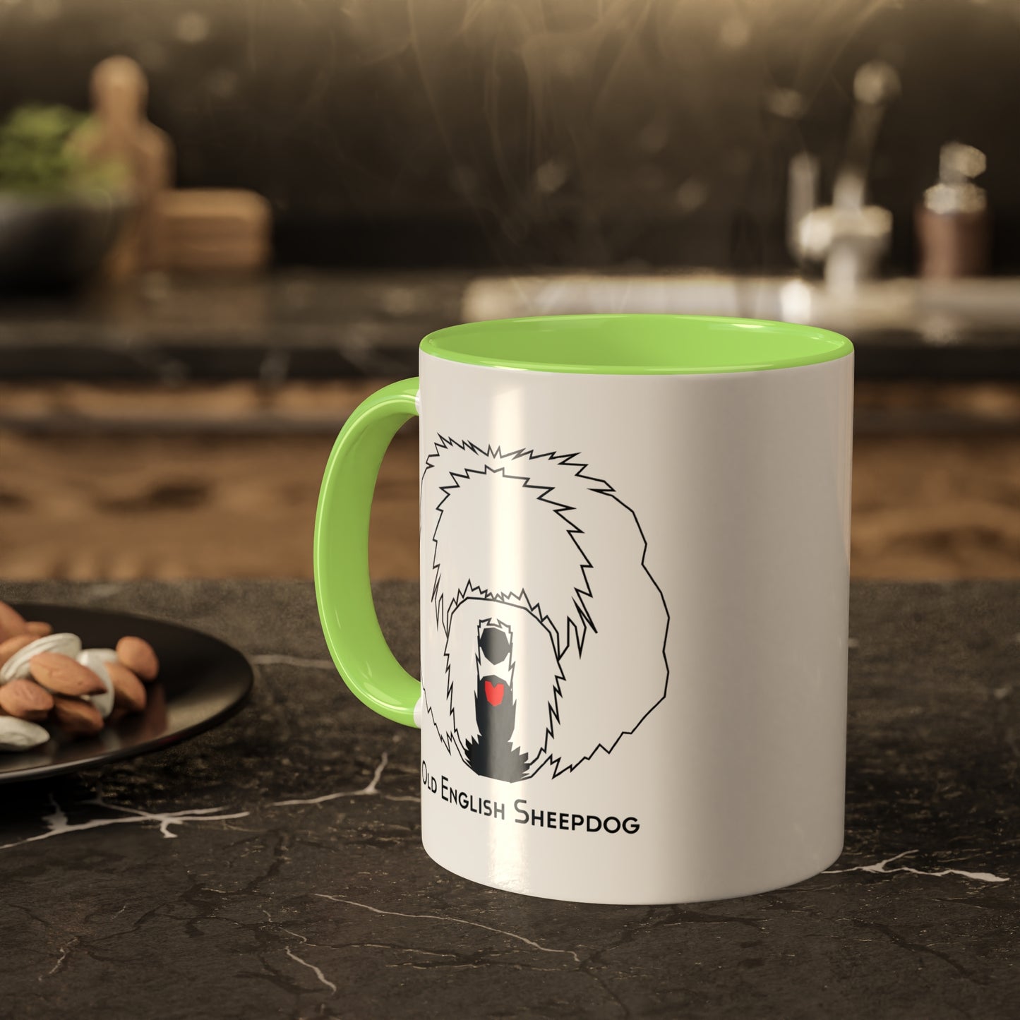 Red Tongue Old English Sheepdog Coffee Mug