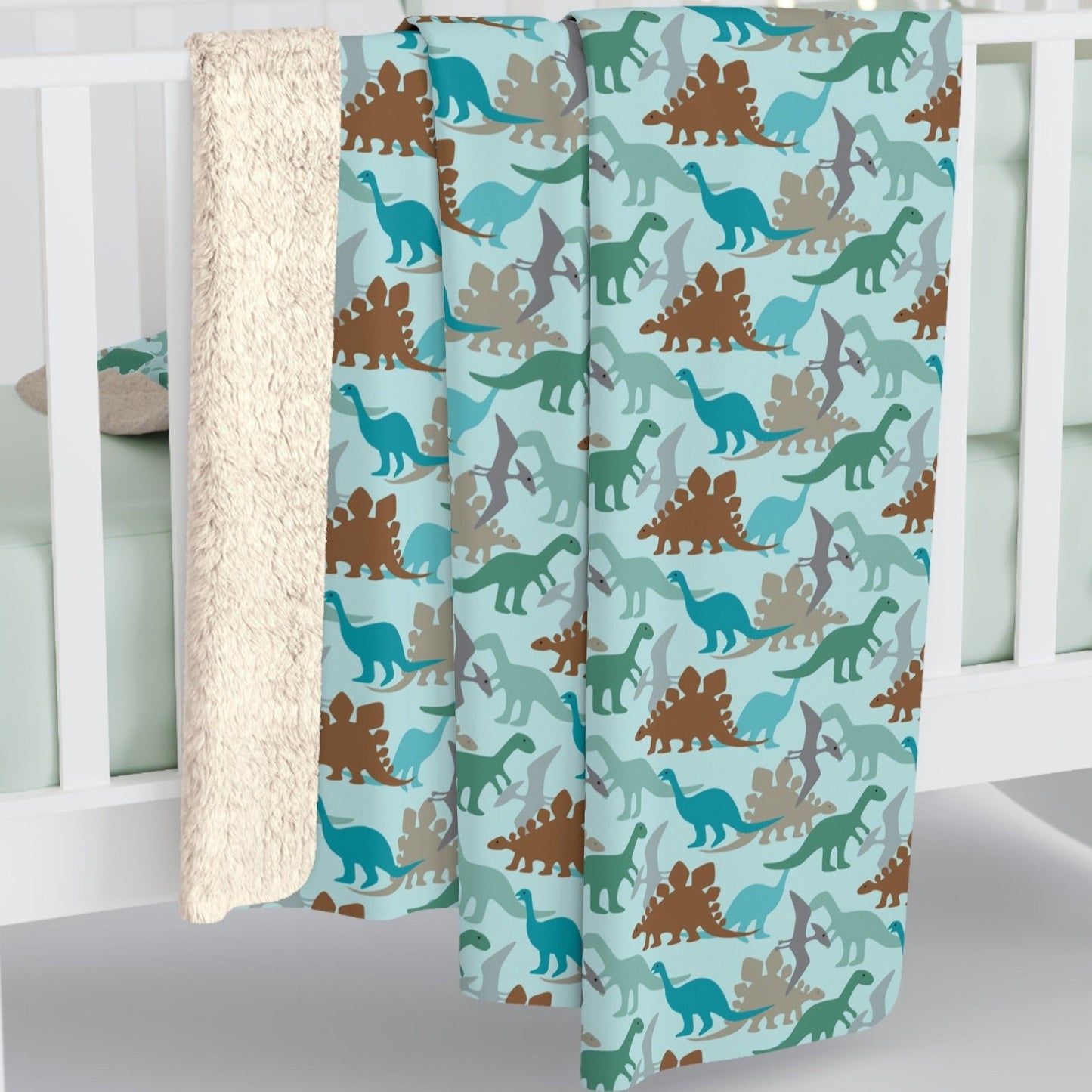 Dinosaurs Teal Backing