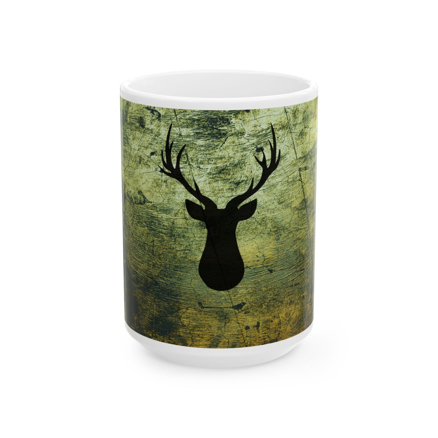 Deer Hunting Forest Green, Ceramic Mug, 11oz, 15oz