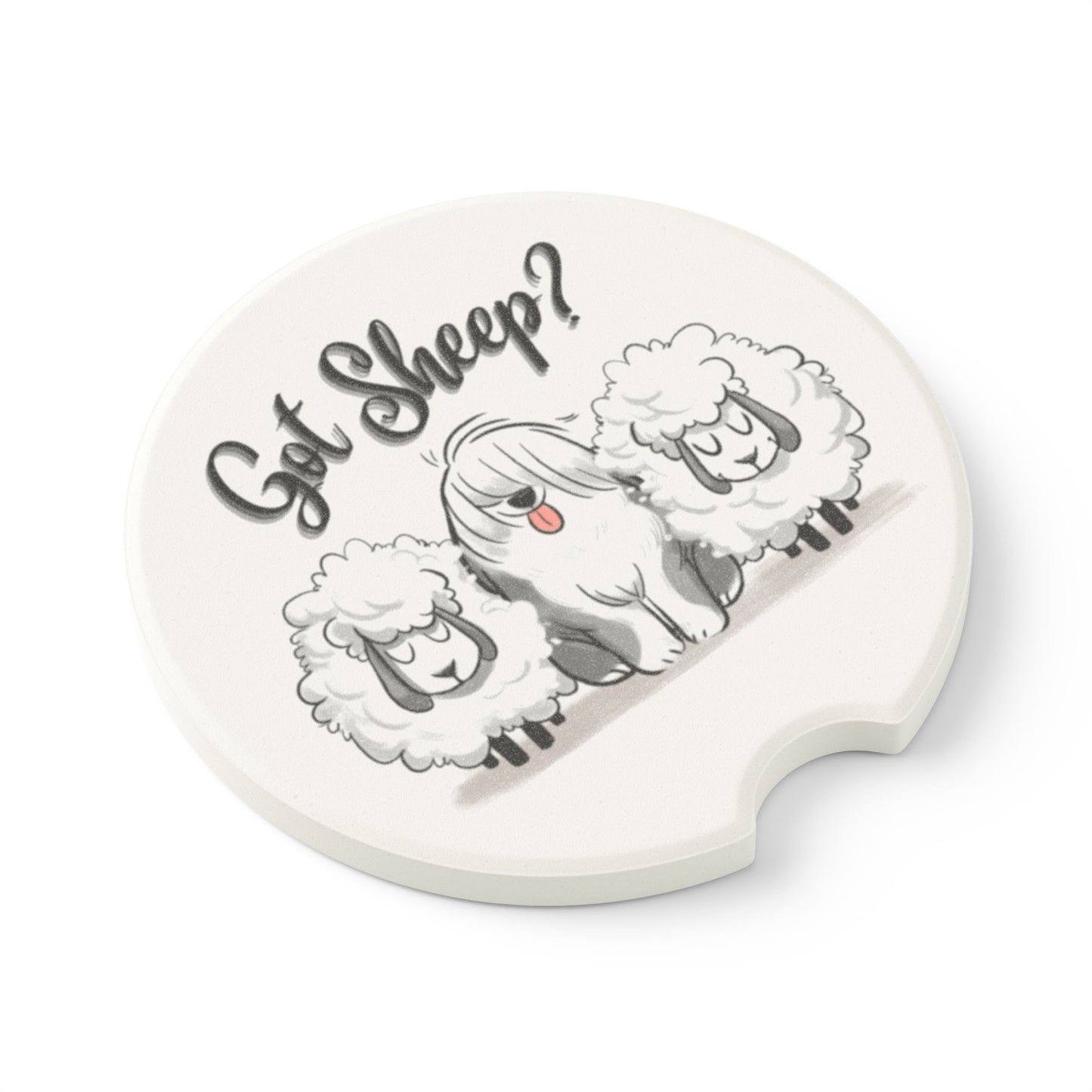 Got Sheep? Old English Sheepdog Soapstone Car Coaster