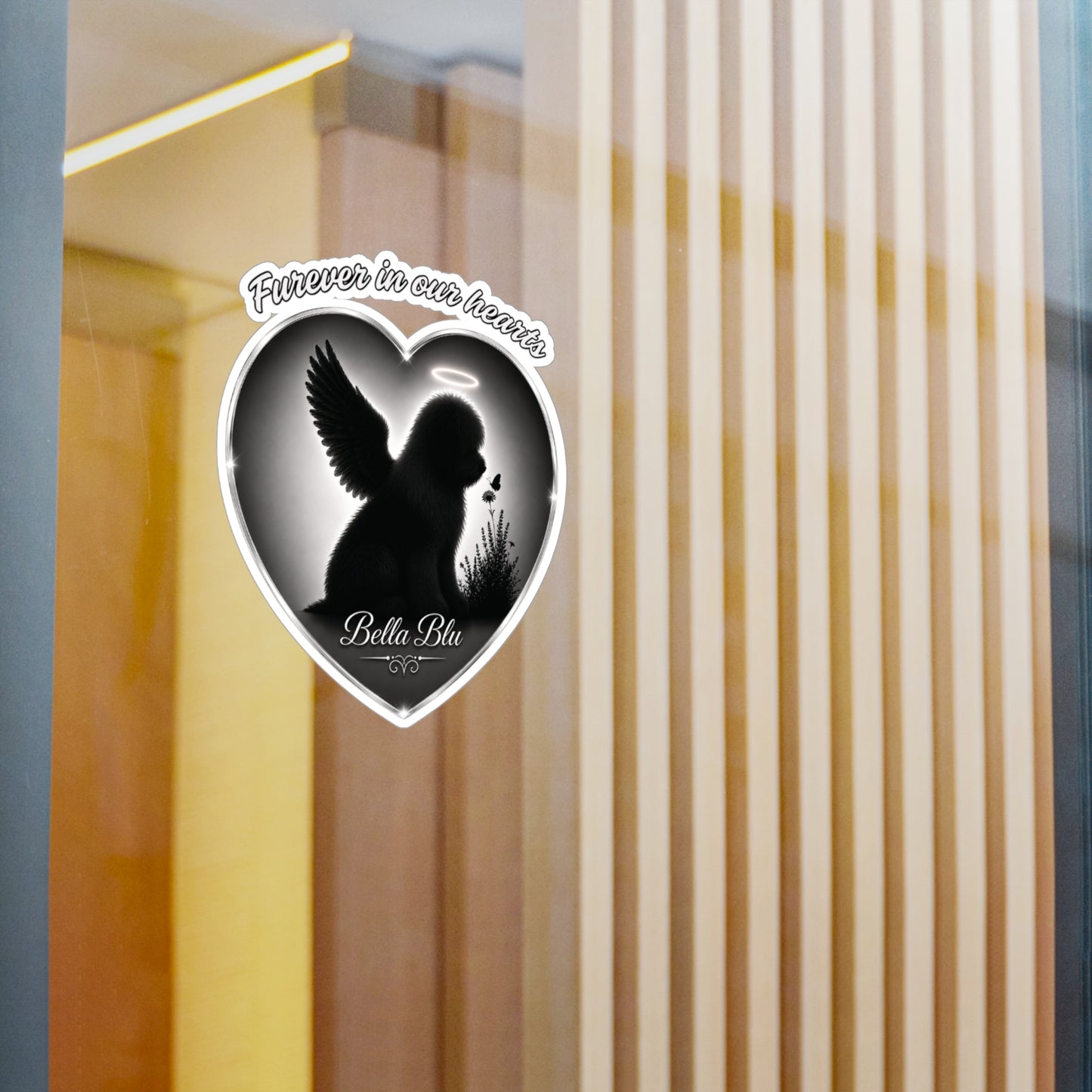 Old English Sheepdog Memorial Angel Heart Decal — (Personalizable)