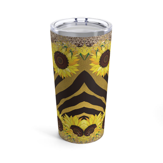 Glitter Sunflower with Zebra Design, 20oz Tumbler