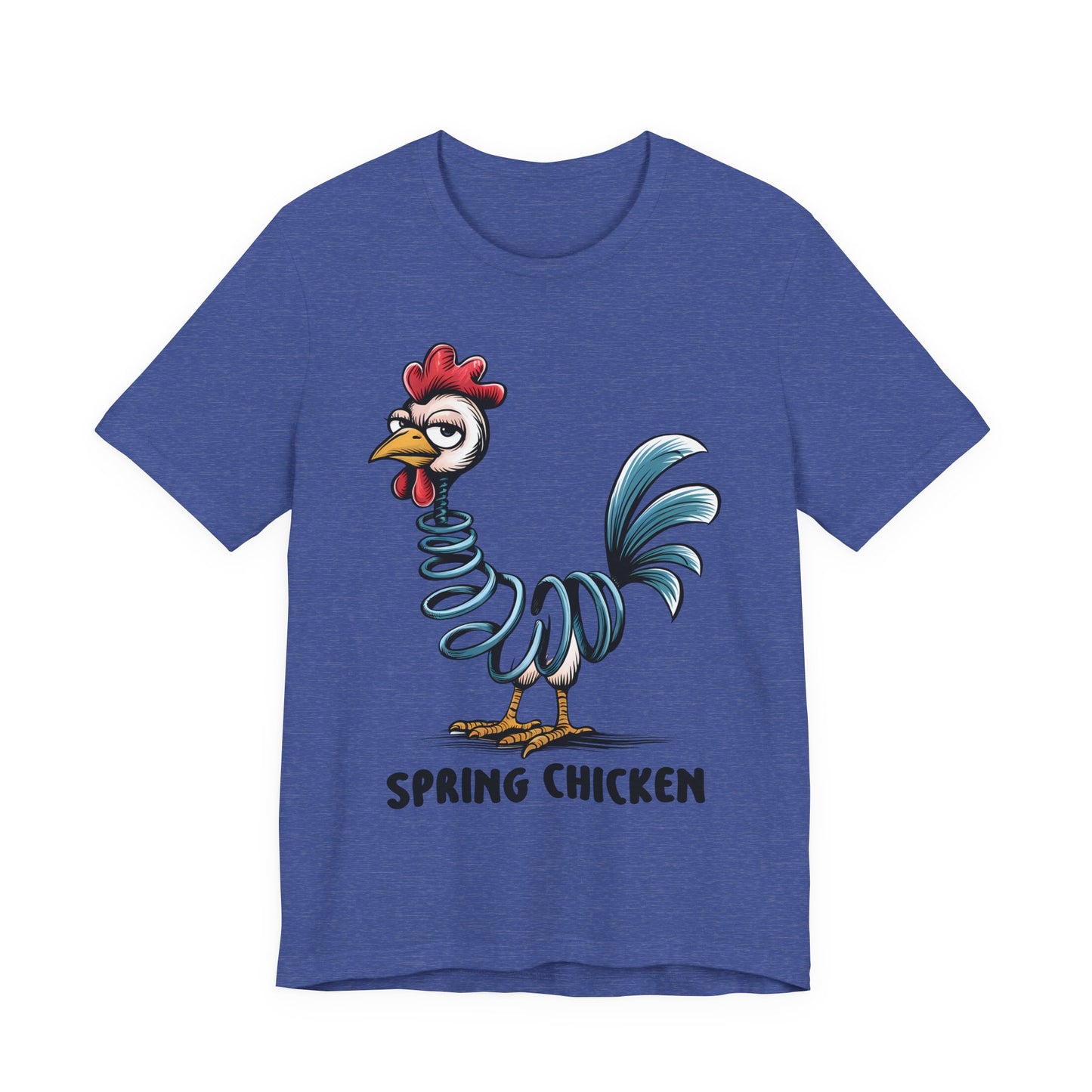 Spring Chicken T‑Shirt — Funny Cartoon Rooster Tee