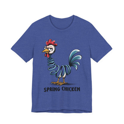Spring Chicken T‑Shirt — Funny Cartoon Rooster Tee
