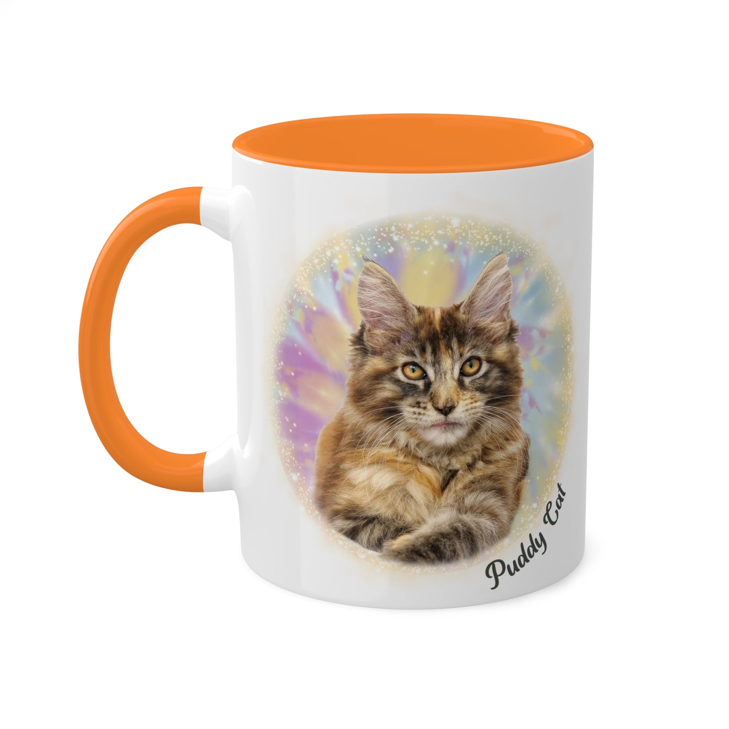 Pastel Tie Dye Pet Photo and Name Mug