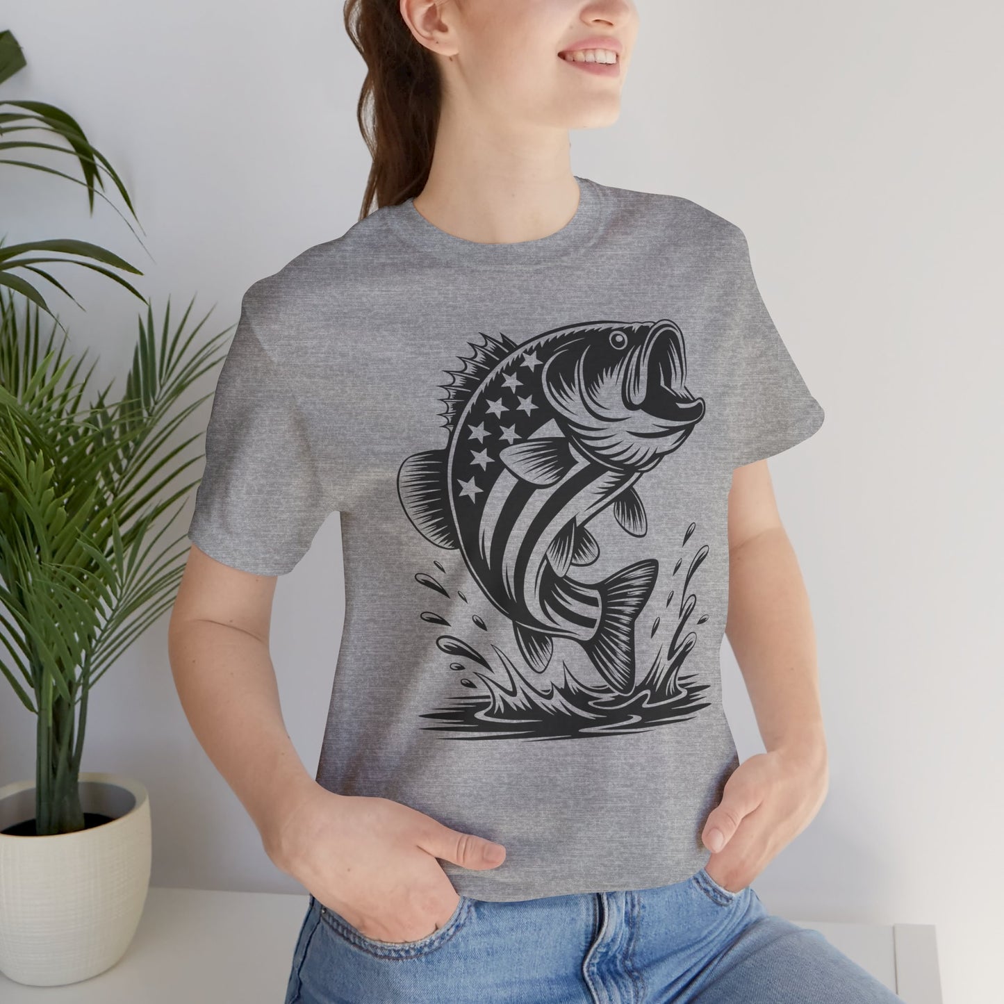 American Flag Bass T-Shirt — Patriotic Fishing Shirt