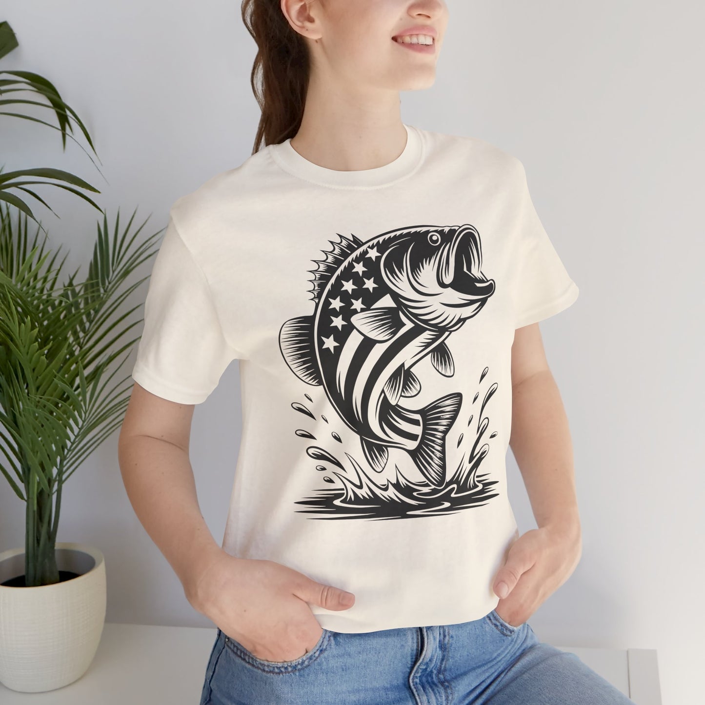 American Flag Bass T-Shirt — Patriotic Fishing Shirt