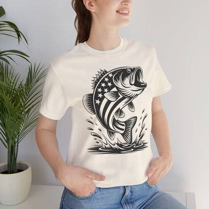 American Flag Bass T-Shirt — Patriotic Fishing Shirt