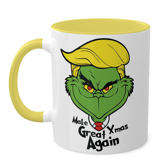 MAGA Coffee Mug, Making X-Mas Great Again, The Grinchyrump Christmas Mug, 11oz, Accent Colors