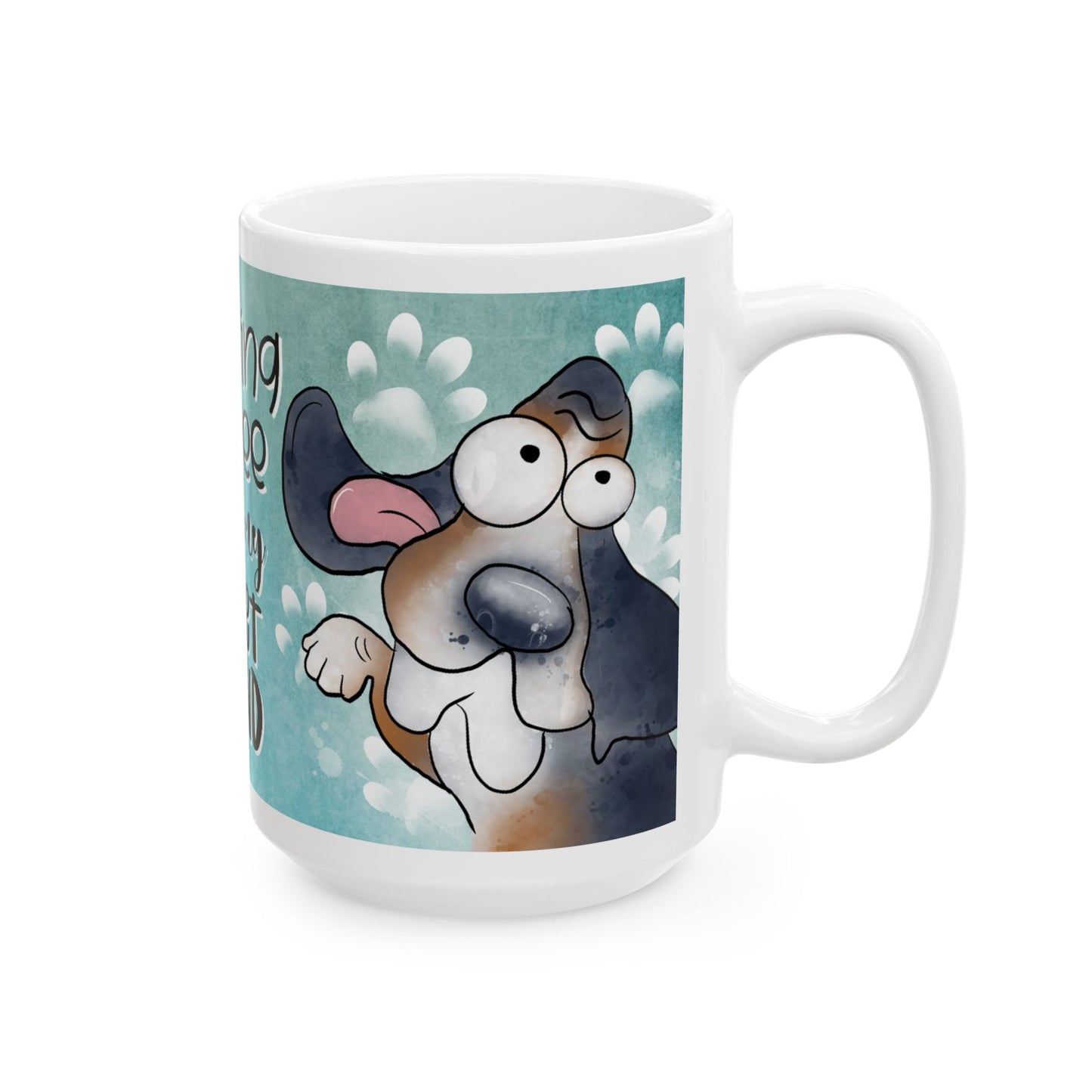 Basset Hound Ceramic Coffee Mug, 11 and 15oz