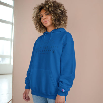 Faith Can Move Mountains Champion Pullover Hoodie -Printify