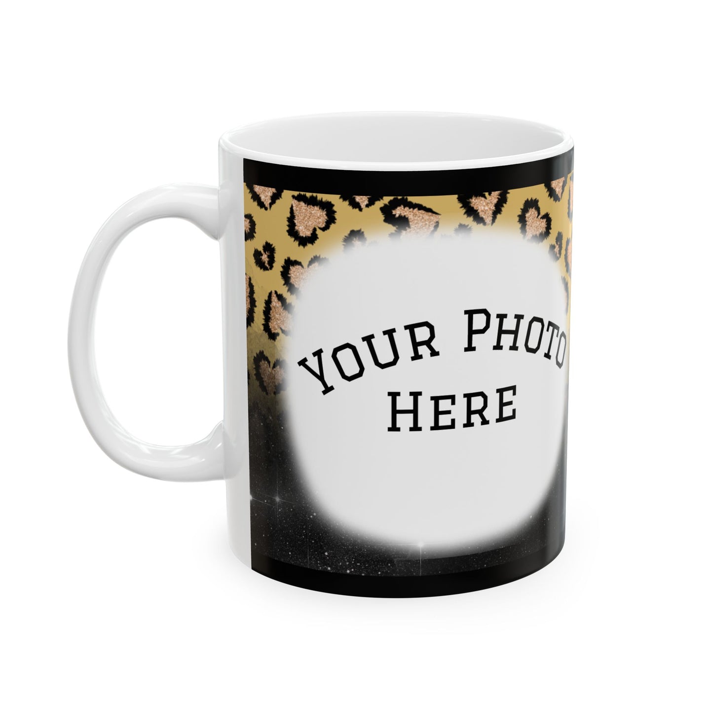 Personalized Photo Coffee Mug - Leopard Print Coffee Mug, 11oz & 15oz