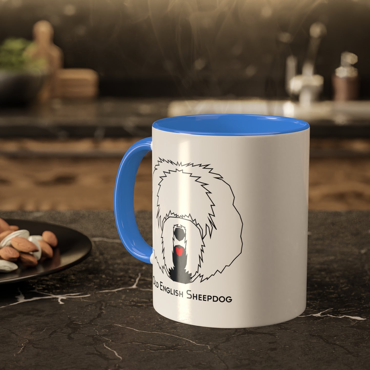 Red Tongue Old English Sheepdog Coffee Mug