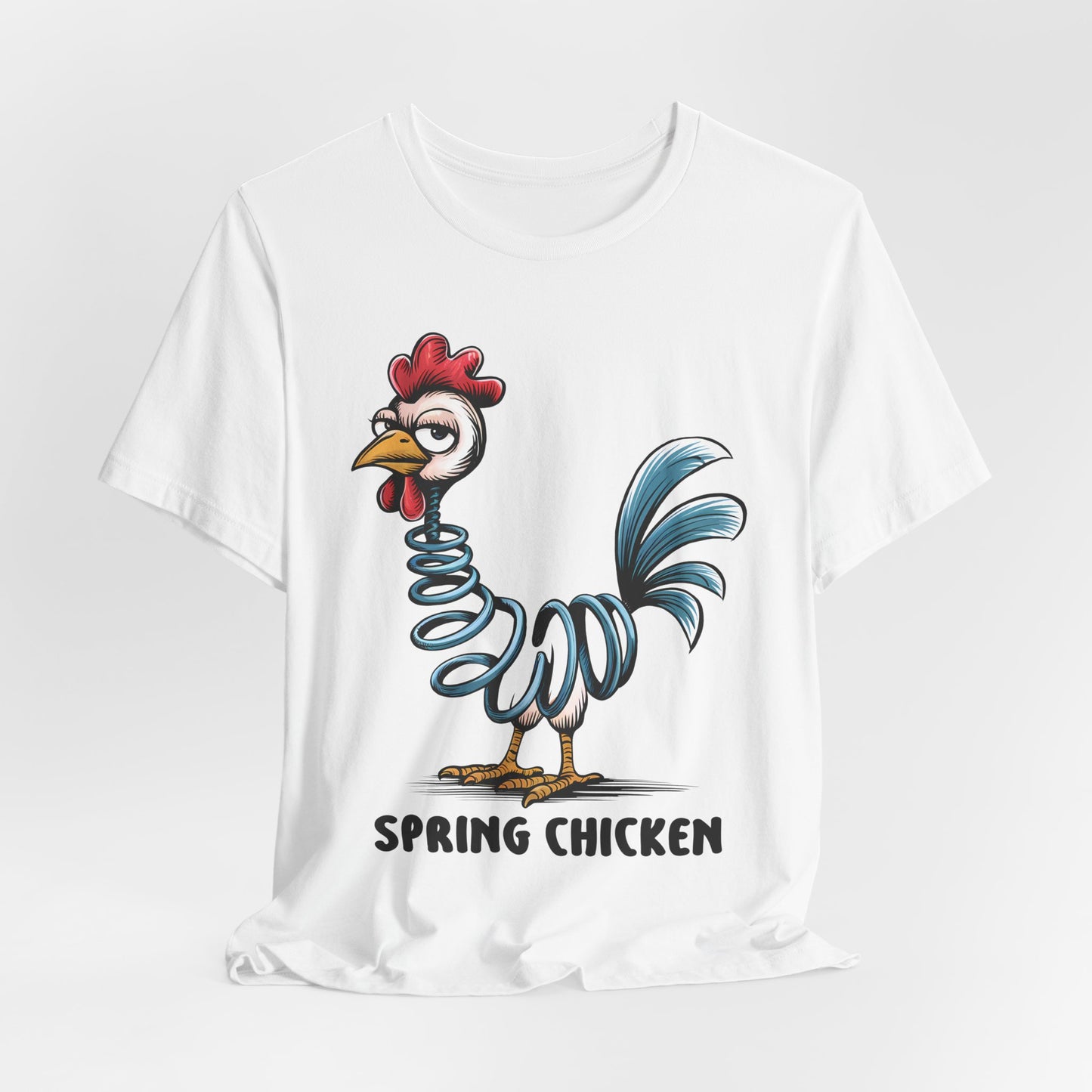 Spring Chicken T‑Shirt — Funny Cartoon Rooster Tee