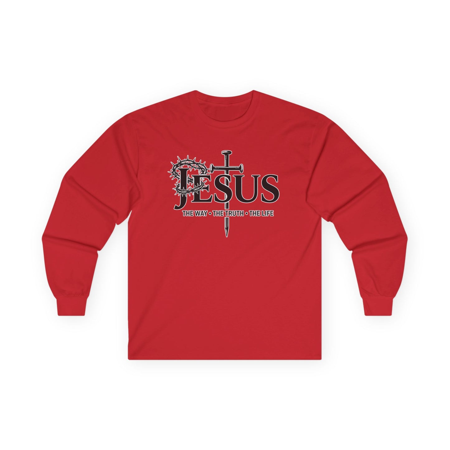 Jesus Cross, "The Way The Truth The Life", John 14:6  - Long Sleeve Gildan Tee