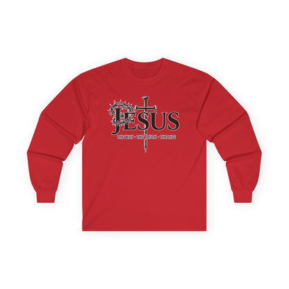 Jesus Cross, "The Way The Truth The Life", John 14:6  - Long Sleeve Gildan Tee