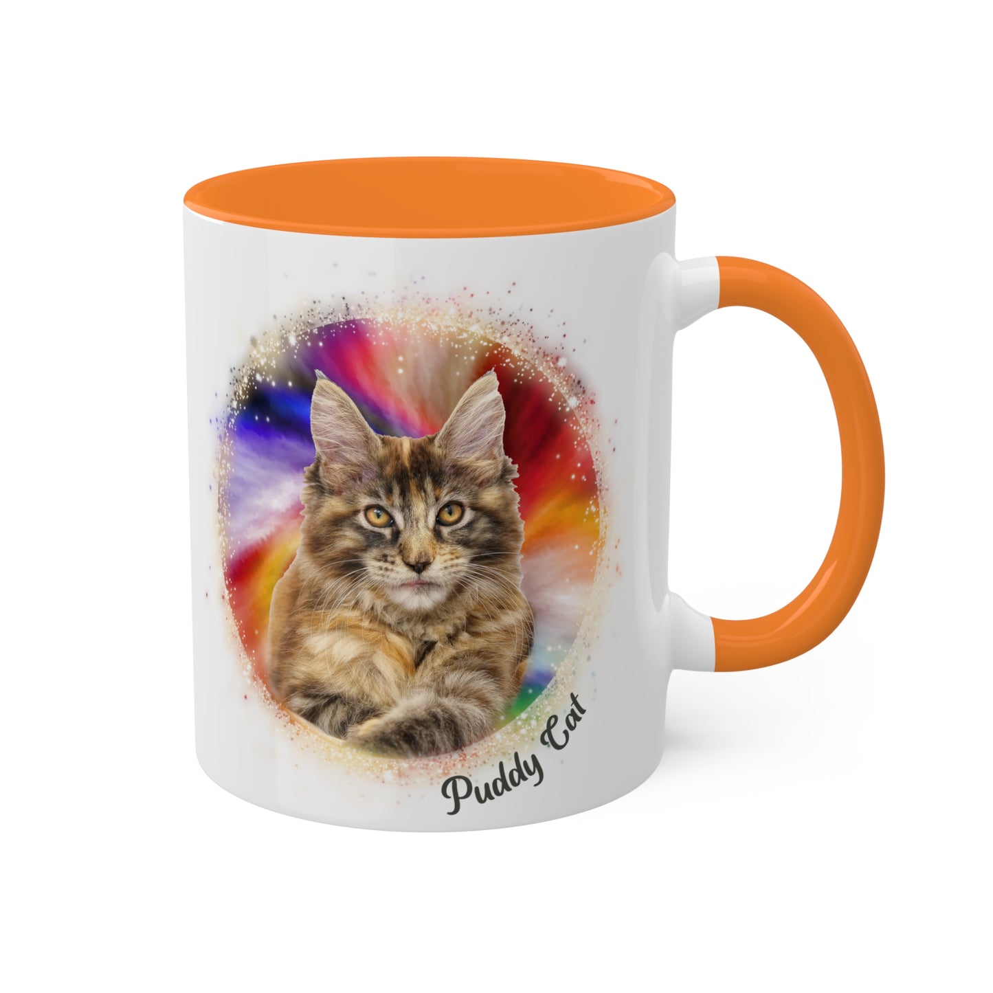 Personalized Pet Coffee Mug, Deep Burst Tie Dye Pet, Photo and Name Mug