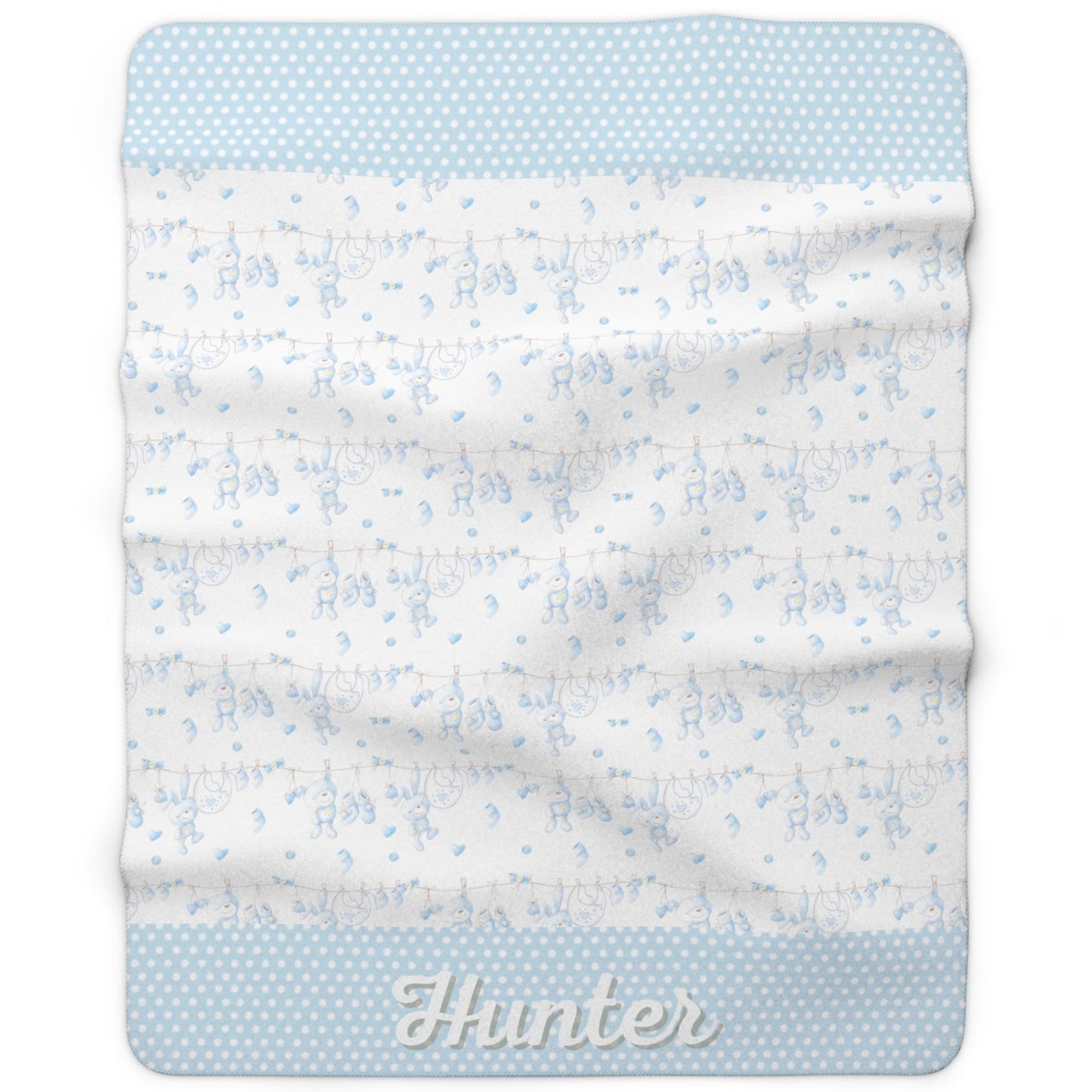 Little boy's blue blanket