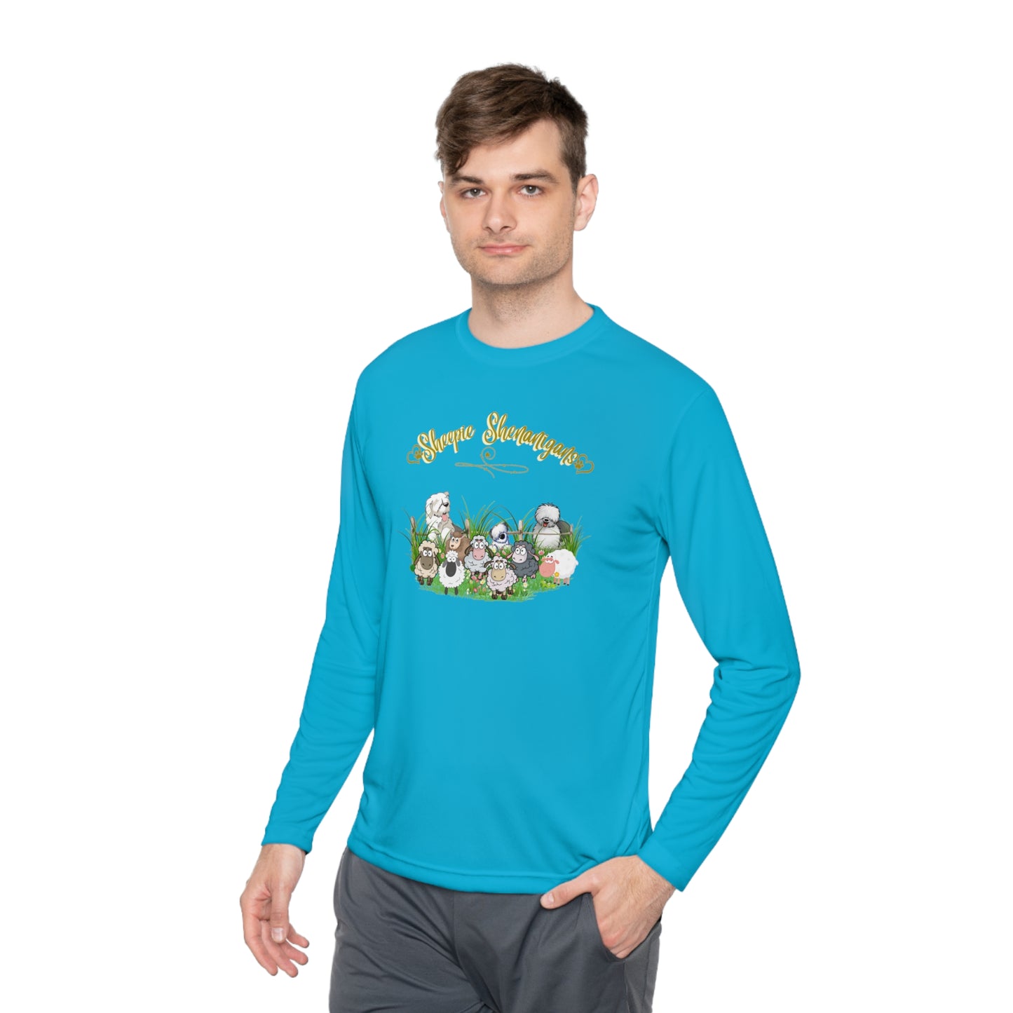 Sheepie Shenanigan Long Sleeve Top, Old English Sheepdog