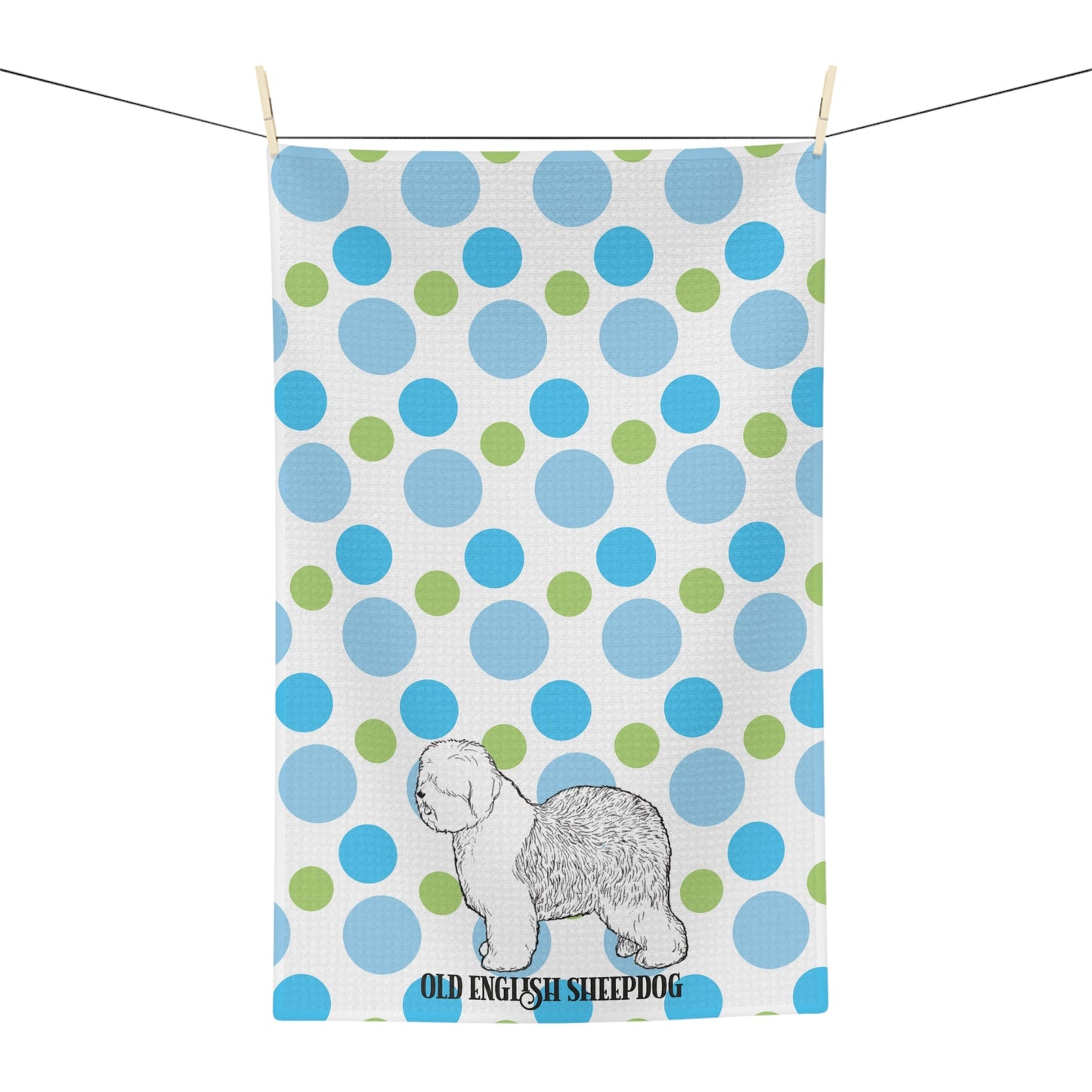 Old English Sheepdog B/W, Kitchen Towel