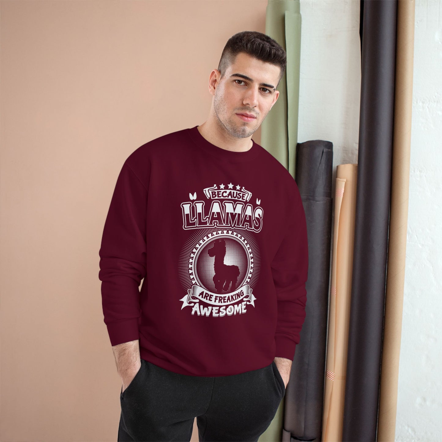 Llama Are Freaking Awesome  — Llama Long Sleeve Champion Crewneck Top