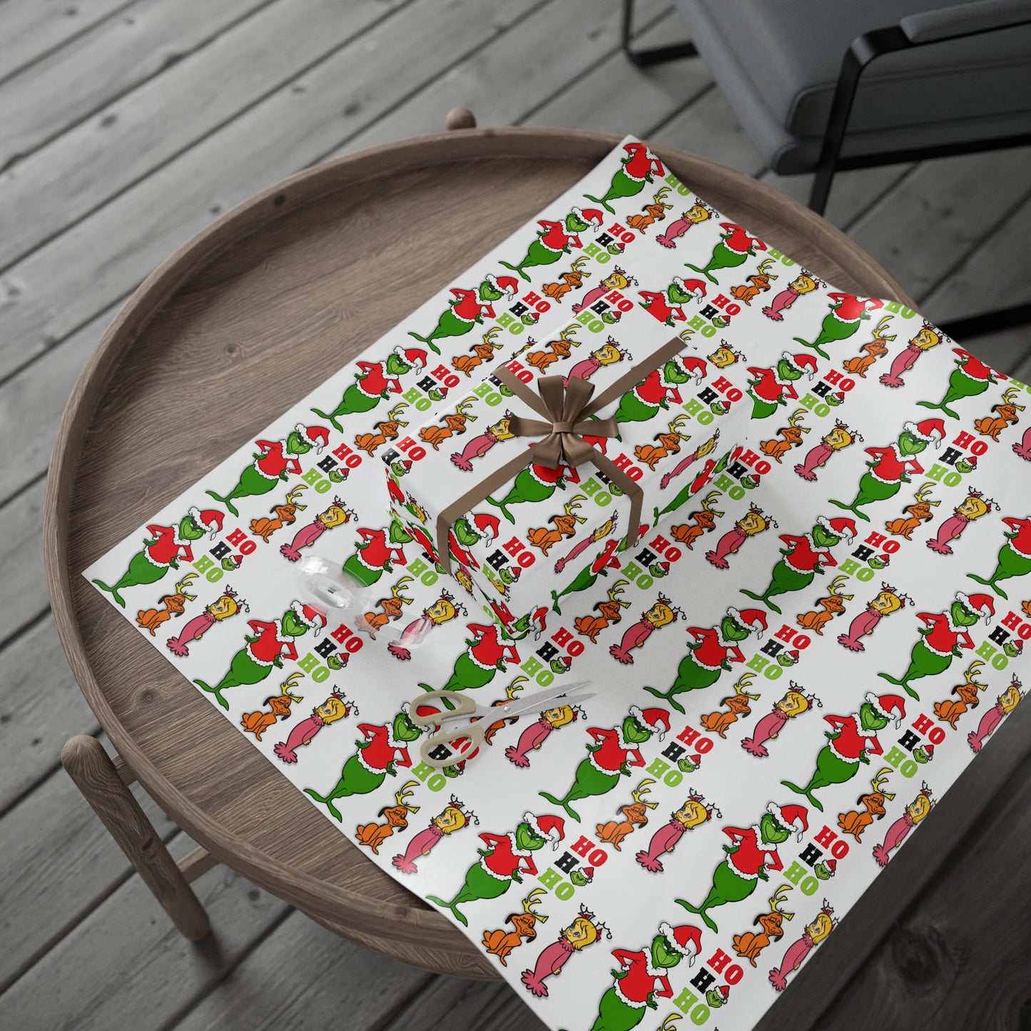 Christmas Wrapping Paper, HoHoHo, Fun, Grinchie and friends