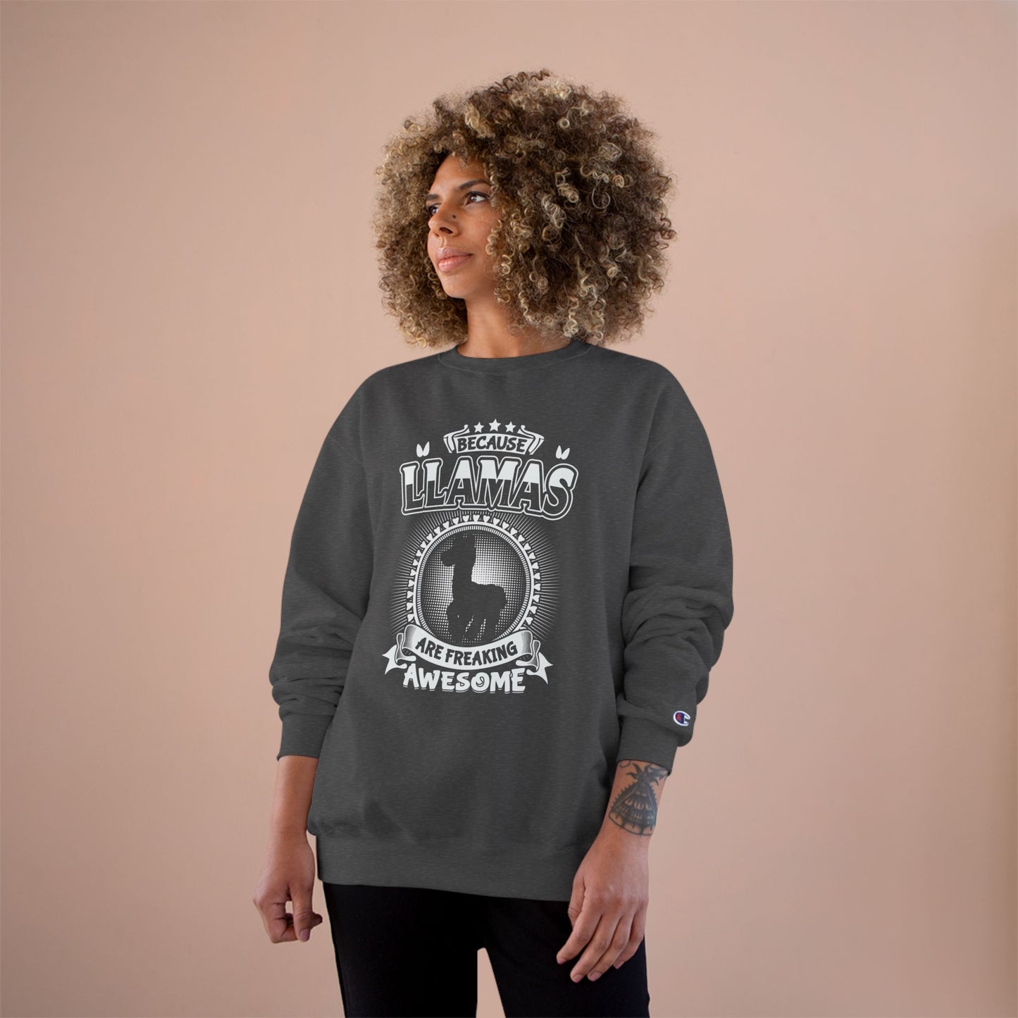 Llama Are Freaking Awesome  — Llama Long Sleeve Champion Crewneck Top