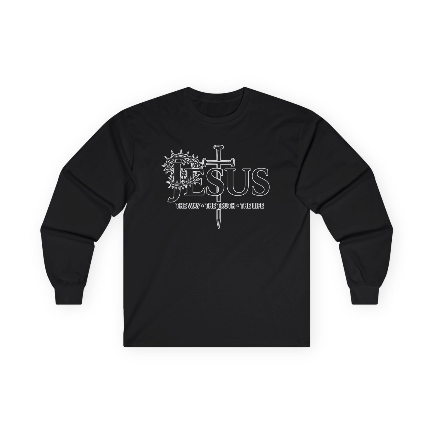 Jesus Cross, "The Way The Truth The Life", John 14:6  - Long Sleeve Gildan Tee