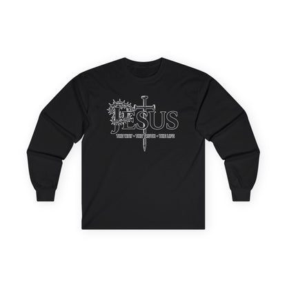 Jesus Cross, "The Way The Truth The Life", John 14:6  - Long Sleeve Gildan Tee