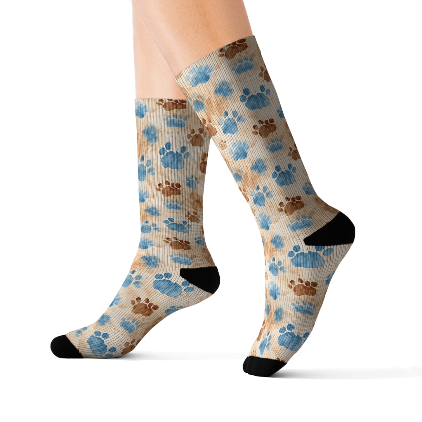 colorful paw print socks