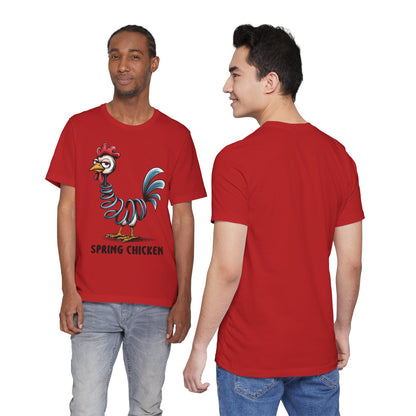 Spring Chicken T‑Shirt — Funny Cartoon Rooster Tee