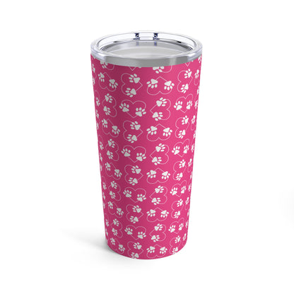 Pink Paw Print Tumbler