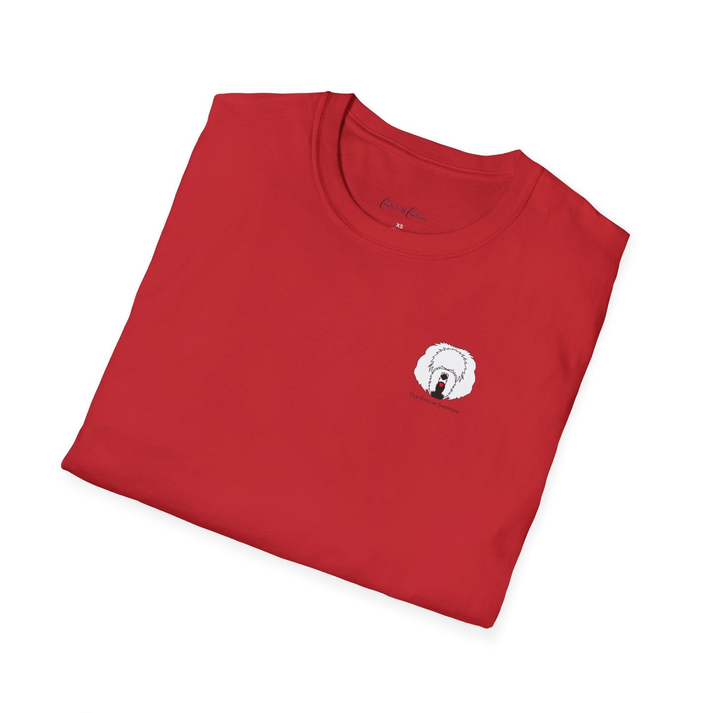 Old English Sheepdog Red Tongue, Unisex, Cotton/Polyester T-Shirt