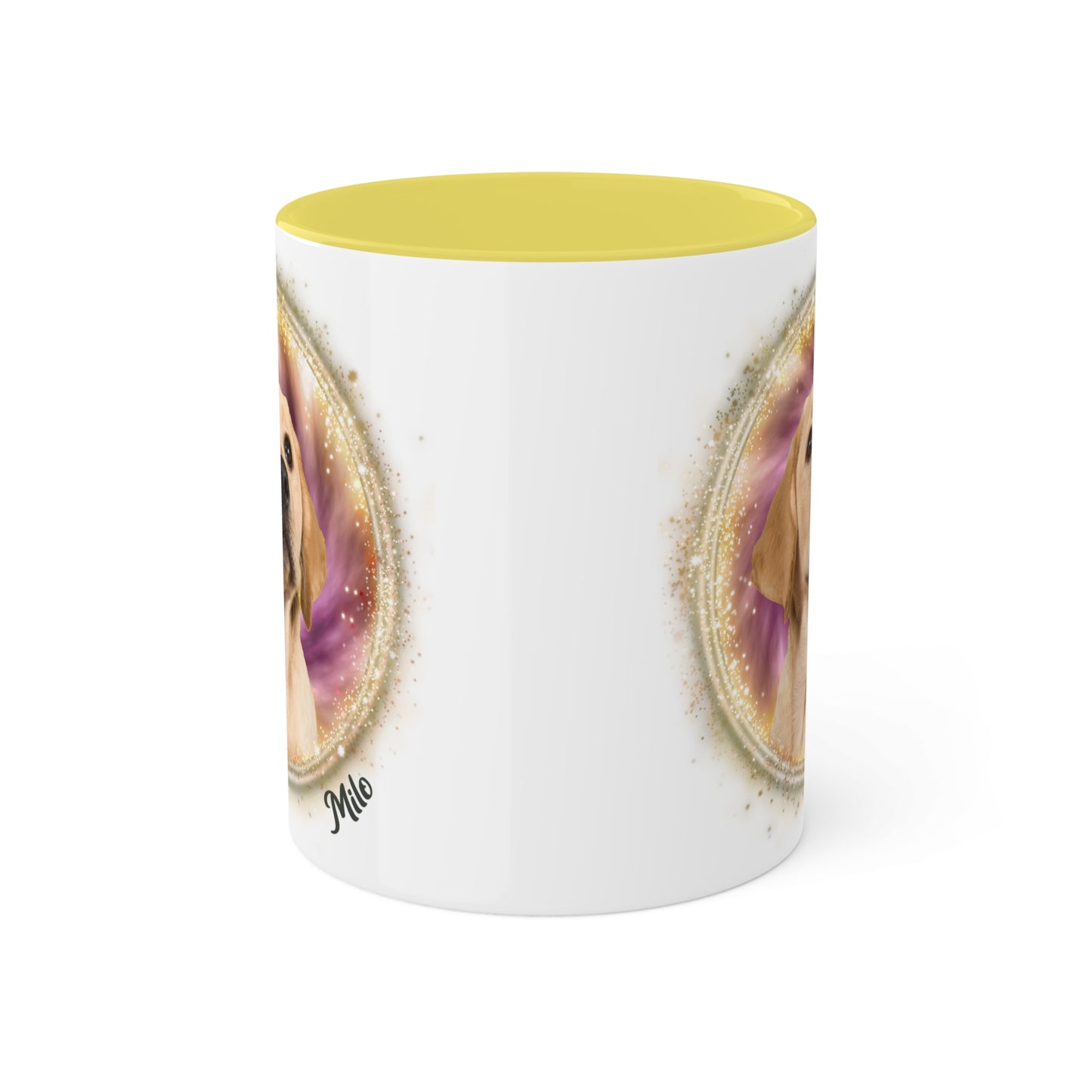 Maroon and Gold Tie Dye Pet Photo and Name Mug