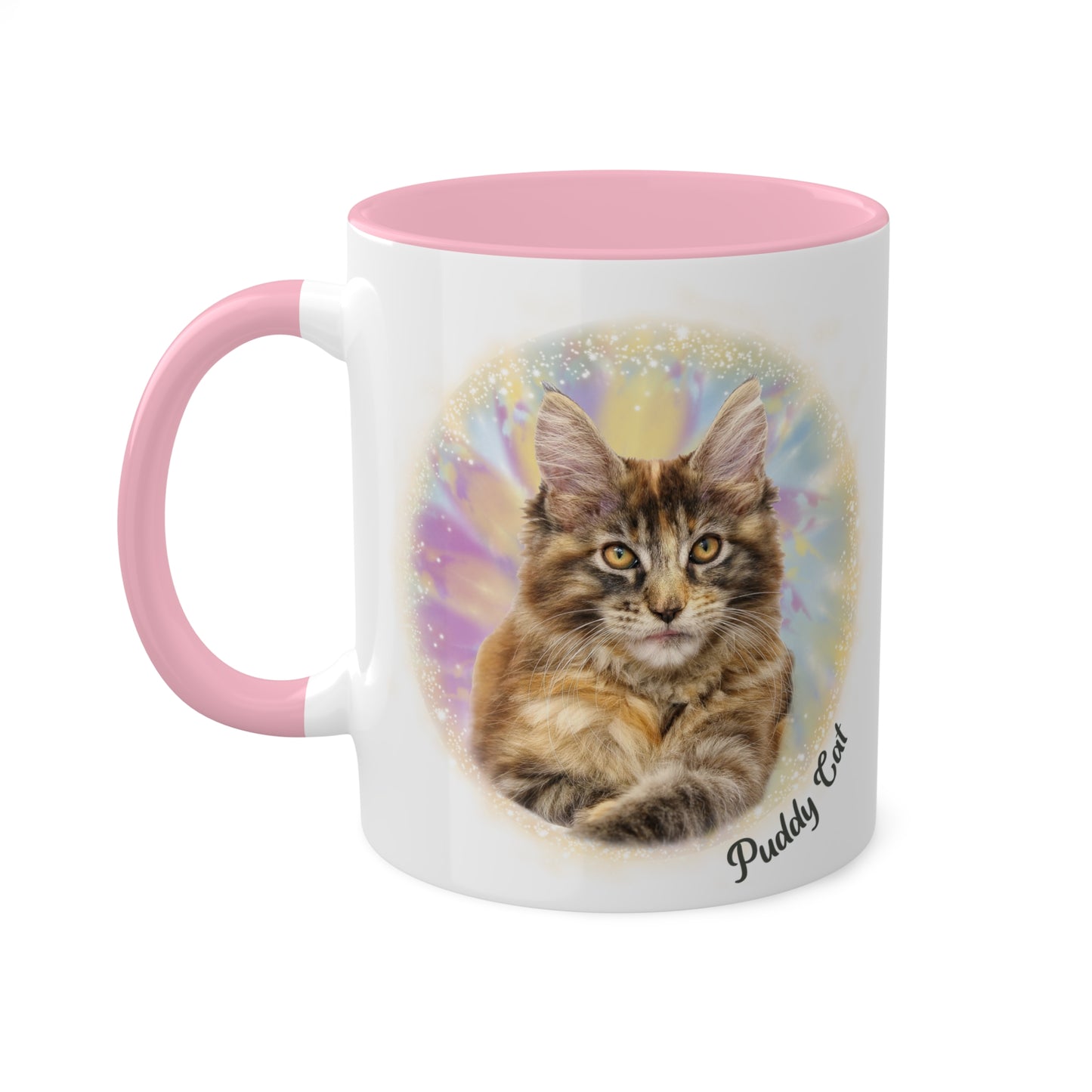 Pastel Tie Dye Pet Photo and Name Mug